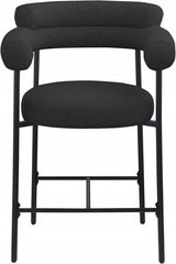 Blake Boucle Fabric Counter Stool Black, Set of 2 from Meridian - Luna Furniture