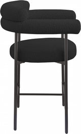 Blake Boucle Fabric Counter Stool Black, Set of 2 from Meridian - Luna Furniture