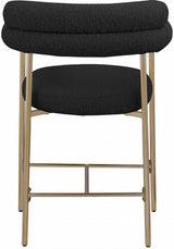 Blake Boucle Fabric Counter Stool Black, Set of 2 from Meridian - Luna Furniture