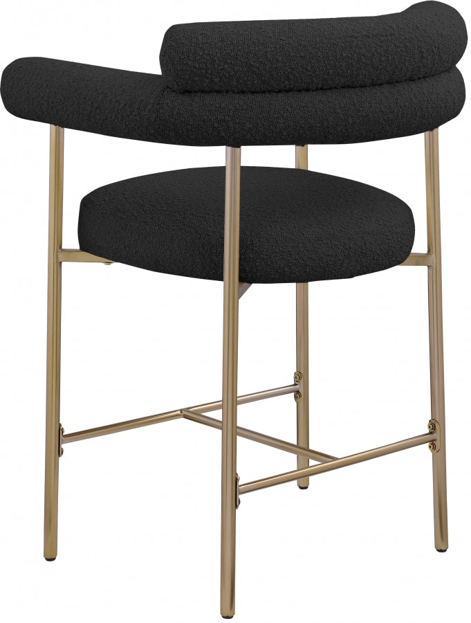 Blake Boucle Fabric Counter Stool Black, Set of 2 from Meridian - Luna Furniture