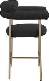 Blake Boucle Fabric Counter Stool Black, Set of 2 from Meridian - Luna Furniture