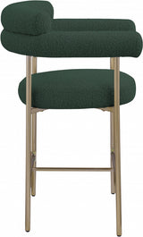 Blake Boucle Fabric Counter Stool Green, Set of 2 from Meridian - Luna Furniture