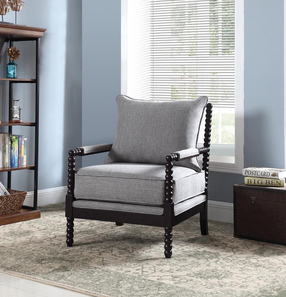 Blanchett Cushion Back Accent Chair Grey and Black - 903824 - Luna Furniture