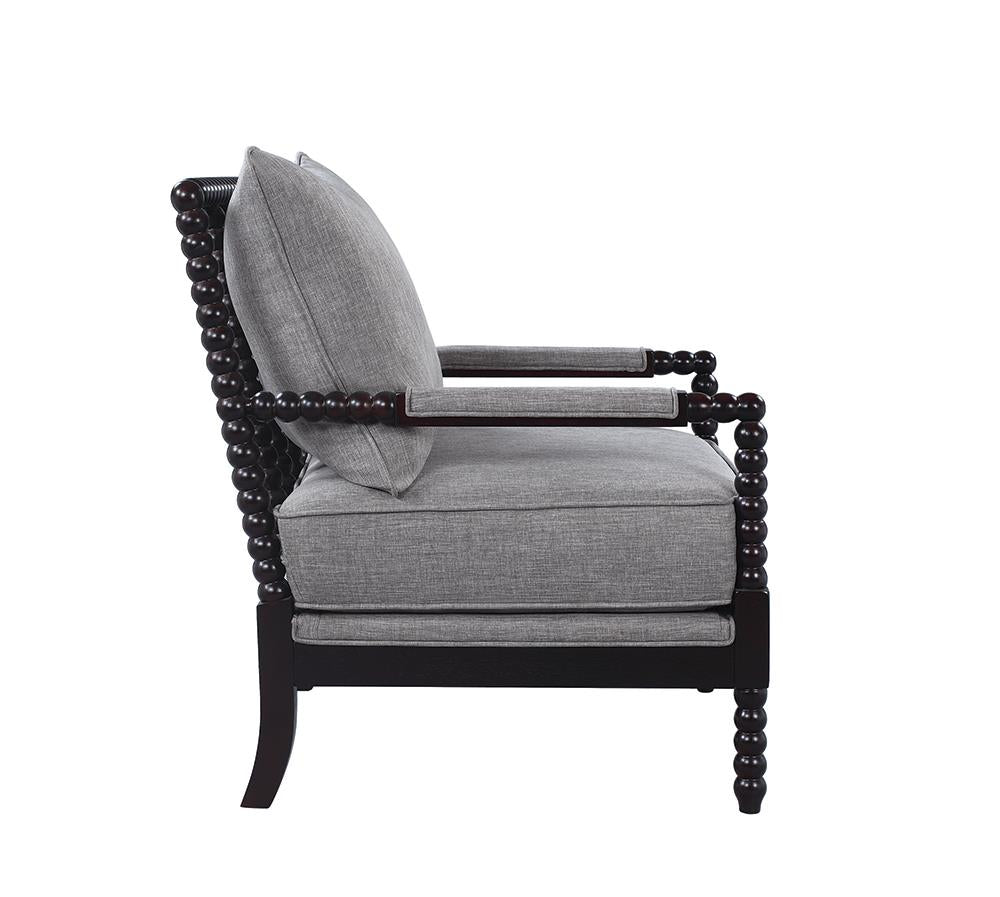 Blanchett Cushion Back Accent Chair Grey and Black - 903824 - Luna Furniture