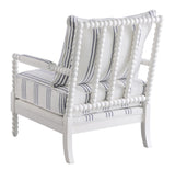 Blanchett Upholstered Accent Chair with Spindle Accent White and Navy - 903835 - Luna Furniture