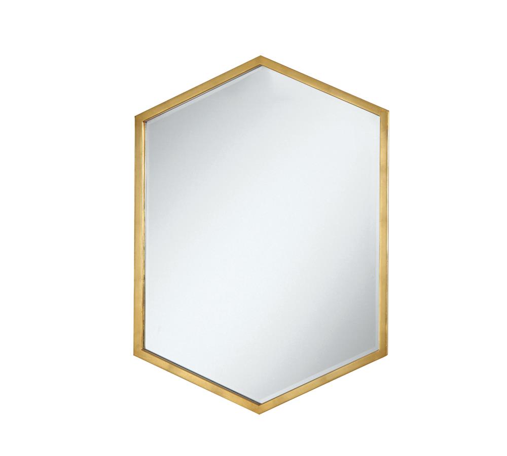 Bledel Gold Hexagon Shaped Wall Mirror from Coaster - Luna Furniture