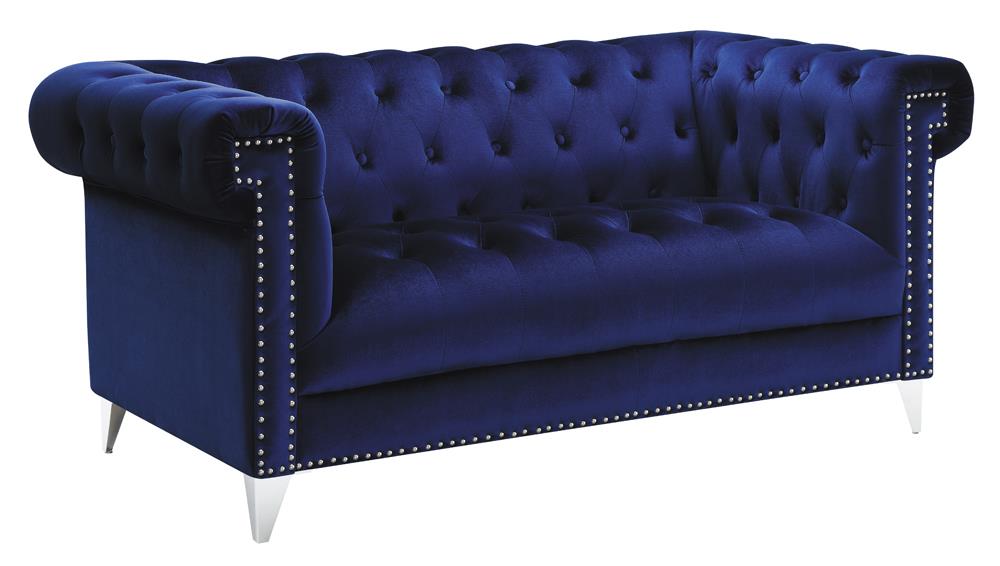 Bleker 2-Piece Tuxedo Arm Living Room Set Blue from Coaster - Luna Furniture