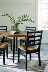 Blondon Brown/Black Dining Table and 4 Chairs (Set of 5) - D413-225 - Luna Furniture