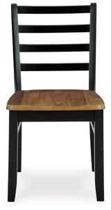 Blondon Brown/Black Dining Table and 4 Chairs (Set of 5) - D413-225 - Luna Furniture