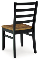 Blondon Brown/Black Dining Table and 4 Chairs (Set of 5) - D413-225 - Luna Furniture