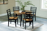 Blondon Brown/Black Dining Table and 4 Chairs (Set of 5) - D413-225 - Luna Furniture