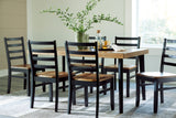 Blondon Brown/Black Dining Table and 6 Chairs (Set of 7) from Ashley - Luna Furniture