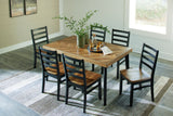 Blondon Brown/Black Dining Table and 6 Chairs (Set of 7) from Ashley - Luna Furniture