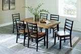 Blondon Brown/Black Dining Table and 6 Chairs (Set of 7) from Ashley - Luna Furniture