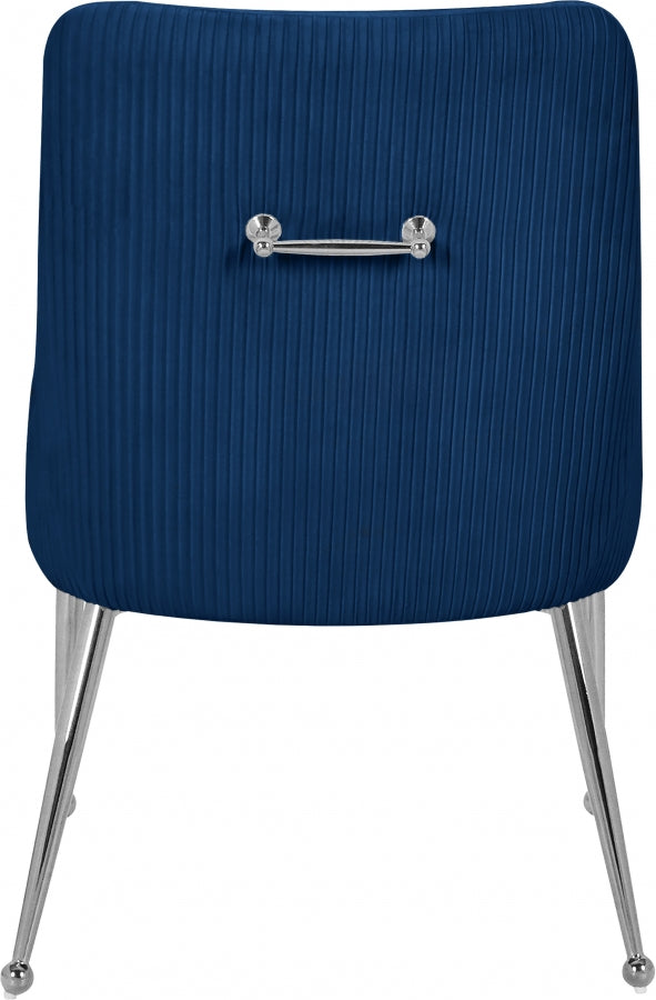 Ace Blue Velvet Dining Chair, Set of 2 from Meridian - Luna Furniture