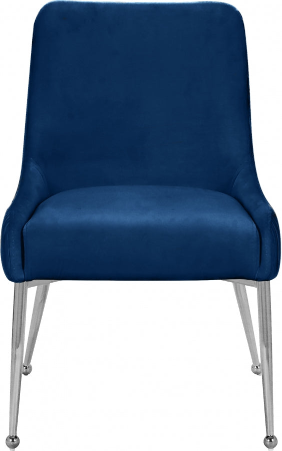 Ace Blue Velvet Dining Chair, Set of 2 from Meridian - Luna Furniture