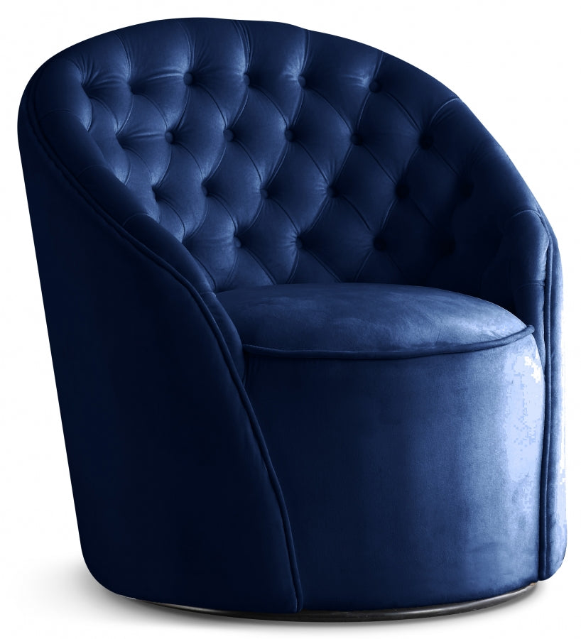 Alessio Blue Velvet Accent Chair from Meridian - Luna Furniture