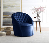 Alessio Blue Velvet Accent Chair from Meridian - Luna Furniture