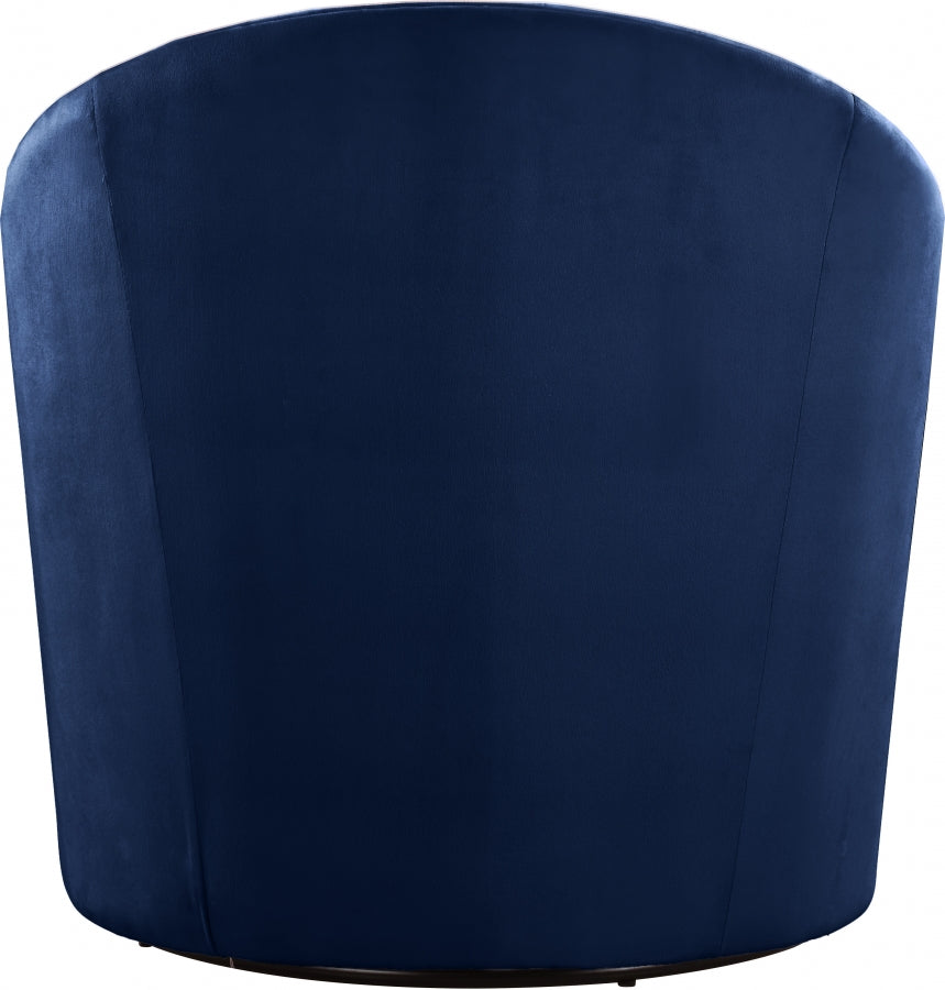 Alessio Blue Velvet Accent Chair from Meridian - Luna Furniture