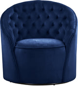 Alessio Blue Velvet Accent Chair from Meridian - Luna Furniture