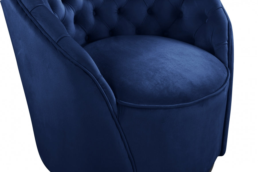 Alessio Blue Velvet Accent Chair from Meridian - Luna Furniture