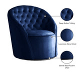 Alessio Blue Velvet Accent Chair from Meridian - Luna Furniture