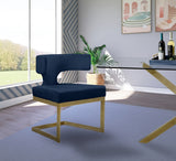 Alexandra Blue Velvet Dining Chair from Meridian - Luna Furniture