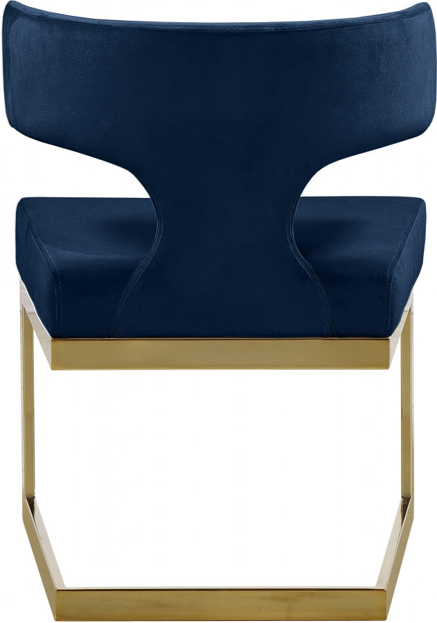 Alexandra Blue Velvet Dining Chair from Meridian - Luna Furniture