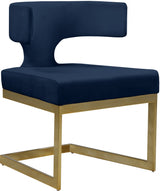 Alexandra Blue Velvet Dining Chair from Meridian - Luna Furniture