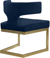 Alexandra Blue Velvet Dining Chair from Meridian - Luna Furniture