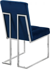 Alexis Blue Velvet Dining Chair, Set of 2 from Meridian - Luna Furniture