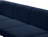 Alina Blue Velvet Modular Sectional from Meridian - Luna Furniture