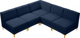 Alina Blue Velvet Modular Sectional from Meridian - Luna Furniture