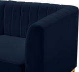 Alina Blue Velvet Modular Sectional from Meridian - Luna Furniture