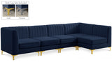 Alina Blue Velvet Modular Sectional from Meridian - Luna Furniture