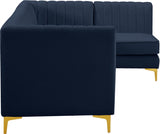 Alina Blue Velvet Modular Sectional from Meridian - Luna Furniture