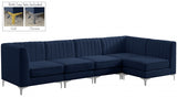 Alina Blue Velvet Modular Sectional from Meridian - Luna Furniture