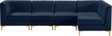 Alina Blue Velvet Modular Sectional from Meridian - Luna Furniture