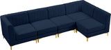 Alina Blue Velvet Modular Sectional from Meridian - Luna Furniture