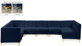 Alina Blue Velvet Modular Sectional from Meridian - Luna Furniture