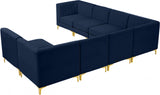 Alina Blue Velvet Modular Sectional from Meridian - Luna Furniture