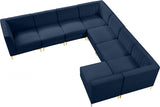 Alina Blue Velvet Modular Sectional from Meridian - Luna Furniture