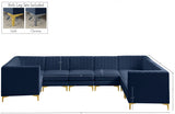 Alina Blue Velvet Modular Sectional from Meridian - Luna Furniture