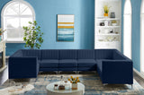 Alina Blue Velvet Modular Sectional from Meridian - Luna Furniture