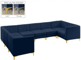 Alina Blue Velvet Modular Sectional from Meridian - Luna Furniture