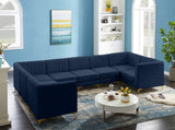 Alina Blue Velvet Modular Sectional from Meridian - Luna Furniture