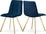 Annie Blue Velvet Dining Chair from Meridian - Luna Furniture