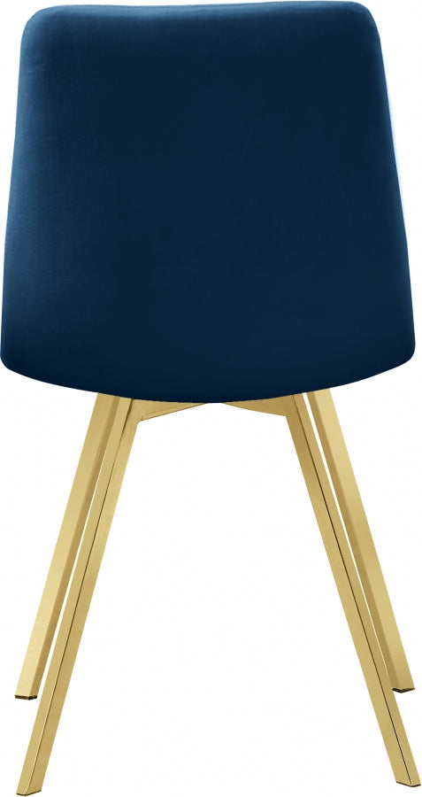 Annie Blue Velvet Dining Chair from Meridian - Luna Furniture