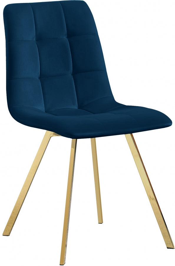 Annie Blue Velvet Dining Chair from Meridian - Luna Furniture