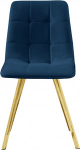 Annie Blue Velvet Dining Chair from Meridian - Luna Furniture